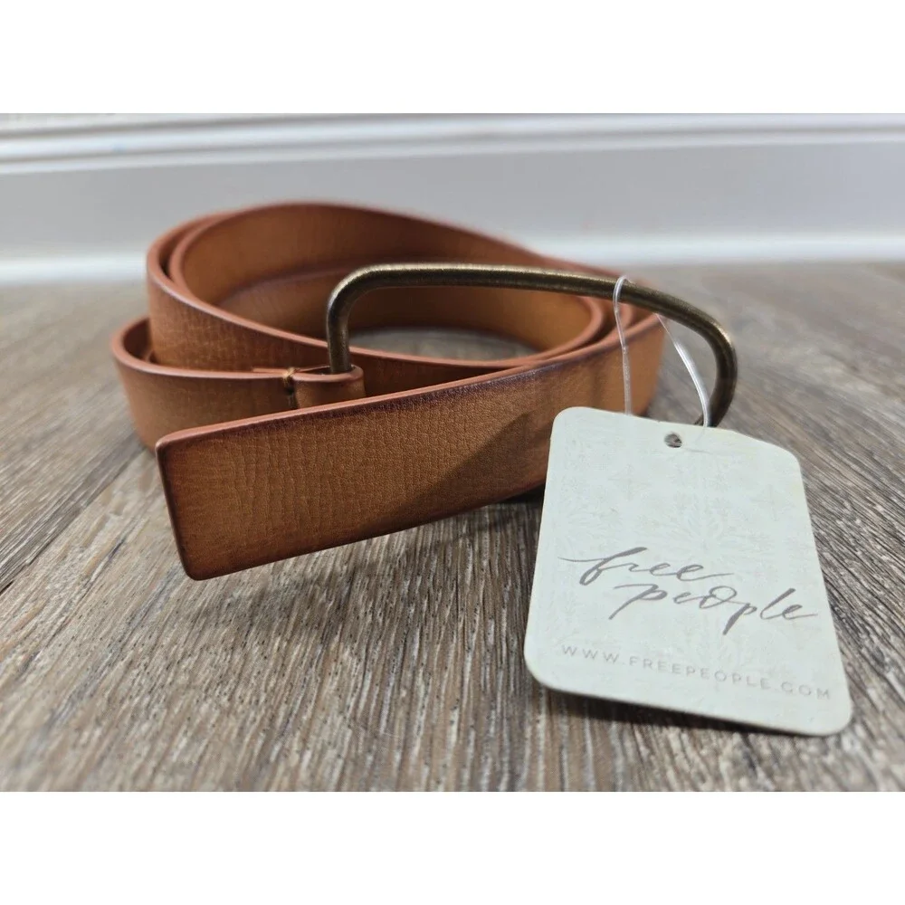 NEW - Free People Full Grain Cow Leather Hip Waist Belt Brown ALL Sizes S/M/L/XL